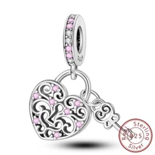 MULA 925 Sterling Silver DIY Charm Colorful AAA CZ Key Heart For Women Bracelet