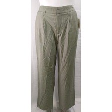 Women's A New Day Size 8 Olive High-Rise Pleated Wide Leg Pants D47
