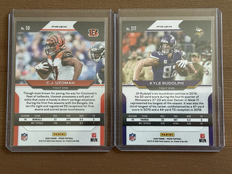 2020 Prizm Red Ice - Kyle Rudolph, C.J. Uzomah - Image 2 of 2