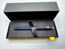 Cross Century II Blue Lacquer Fountain Pen black ink w/ Blue Moon Brewing Logo