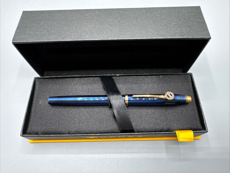 Cross Century II Blue Lacquer Fountain Pen black ink w/ Blue Moon Brewing Logo
