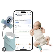 Babytone Sleep Sock Heart Rate  Oxygen Monitor Bluetooth App Digital Display