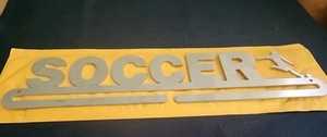 Metal Soccer Medal Ribbon Wall Display Awards