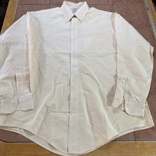 Vintage Brooks Brothers Makers Yellow Shirt Sz 16.5 35 Yellow OCBD Oxford USA