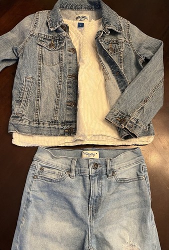 Mädchen Jeans Outfit Größe 8 (Jacke, Hose und Shirt) - Bild 2 von 10