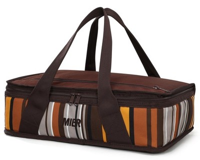 MIER Insulated Casserole Carrier for Hot or Cold 16 x 10 x 4 inches, Brown