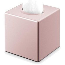 Elegant Shimmer Pink Tissue Box Cover - Modern Square Design for Home  Office