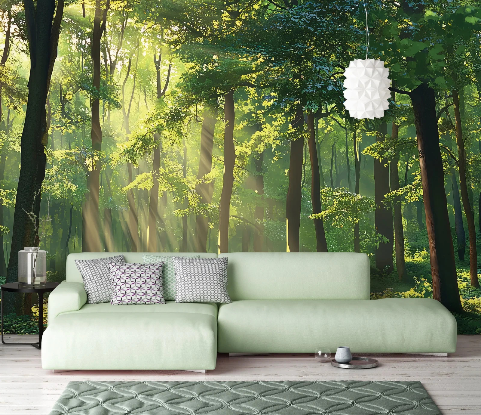 Summer Forest decor WALLPAPER wall mural 312x219cm for Lounge Holiday cottage