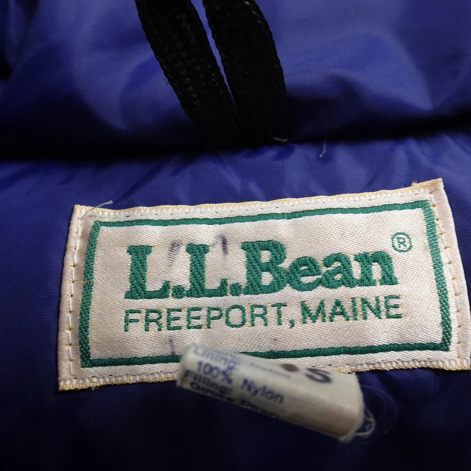 VTG LL Bean Vest Mens S Blue Goose Down Snap Quilted Insulated Puffer Jacket USA - Image 4 of 4