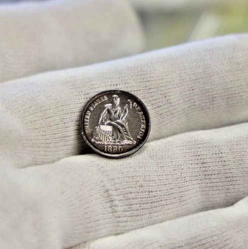1880 US Proof Seated Liberty Dime 10c Unc Details Cleaned