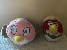 Set Of 2 Star Wars Angry Birds Luke Skywalker Princess Leia Plush