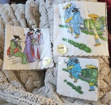 Lot Vintage Sankyo Paper Cocktail Decoupage Decor Asian Floral Napkins Japan G