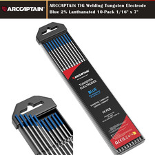 ARCCAPTAIN TIG Welding Tungsten Electrode Blue 2 Lanthanated 10-Pack 1/16" x 7"
