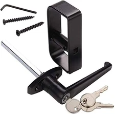Shed Door Handle Lock Kit 4-1/2" L Handle with 2 Keys and 2 Screws, 4-1/2" Stem