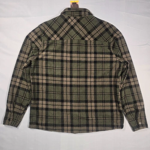 NWT BC Clothing Mens Textured Flannel Shirt Jacket Green Plaid Shacket Small image 13