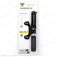 Topeak RaceRocket HP Bicycle Pump PV / SV 160psi Black Silver Tool with Mount