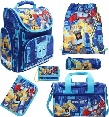 TRANSFORMERS Schulranzen Set - 6-teilig, blau, 15 Liter Volumen