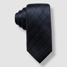 Ryan Seacrest Distinction Men's Blue Silk Salina Grid Slim Neck Tie Size 57x3