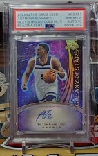 2024 In The Game Used Anthony Edwards Galaxy Of Stars Gold Holo 1/1 PSA 8/10!