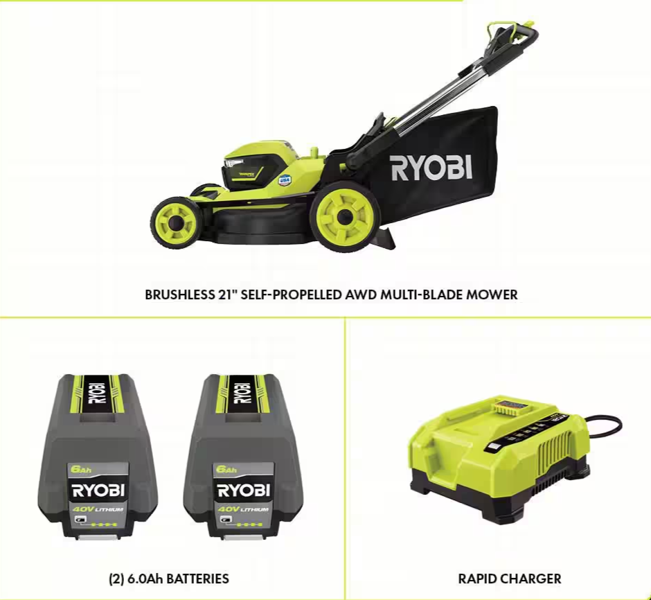 Self Propelled Lawn 40v Lithium Ryobi Lawn Mower Ryobi RY401210