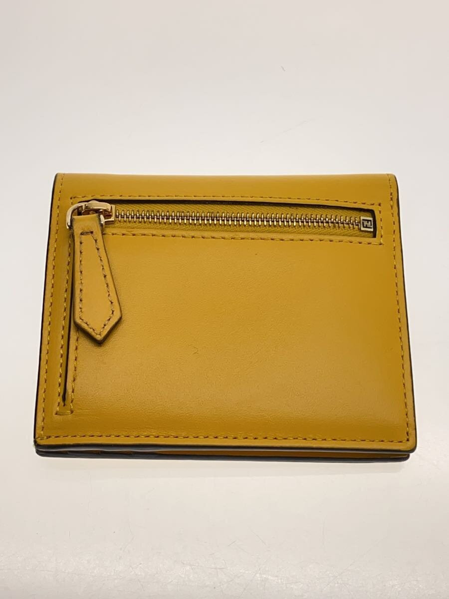 FENDI MEDIUM WALLET VIT.KING Bifold wallet Leather Yellow FENDI MEDIUM WALLET VIT.KING Bifold wallet Leather Yellow