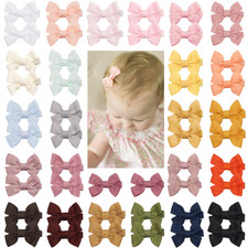 10-50pcs Baby Girls Hair Bows Clips 2'' Ribbon Bow Barrettes Toddler Kids