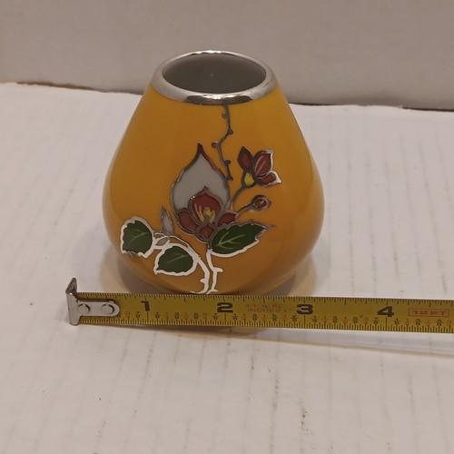 Vaso miniatura porcellana tedesca argento sterling sovrapposto Veyhl Silberporcelain - Foto 8 di 8