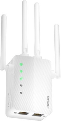 Dual Band WiFi Repeater Extender   WiFi 5, 2.4/5GHz, Signal Booster, White