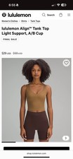 Lululemon Align Cropped Tank Top All Spice A/B Cup Nulu Light Support SZ 10 NWT