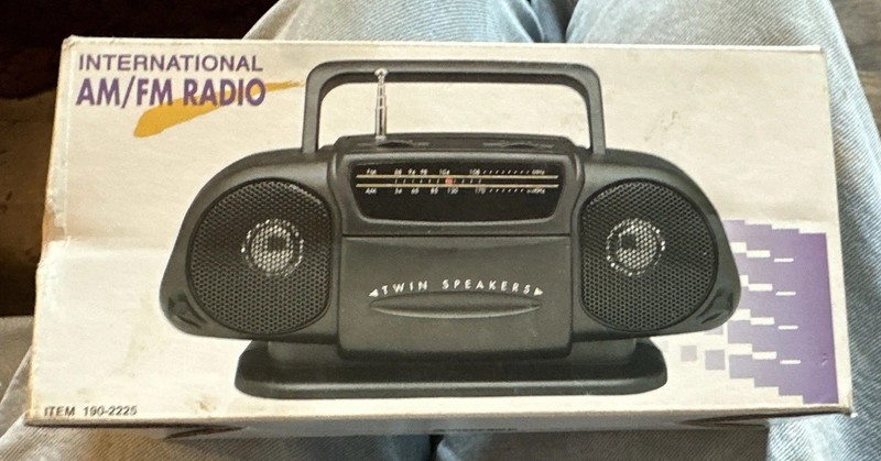 International Portable AM/FM Radio Black, Built-In Speaker, Headphone Jack