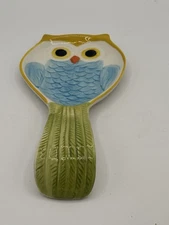 Pier 1 Imports Ceramic Spoon Rest Painted Owl 8"