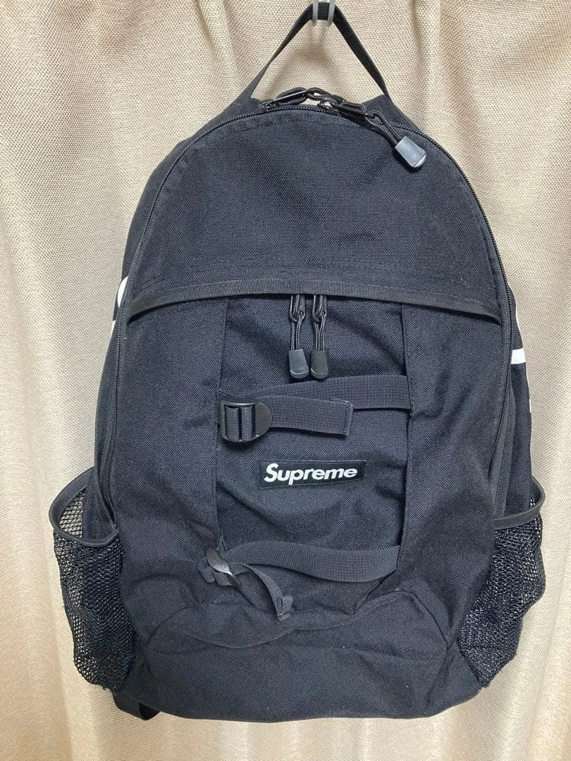 Supreme Logo Backpack 2014 Spring Summer Black Classic Streetwear Bag for Men Wo