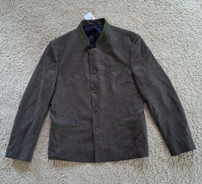 Grasegger Bari Luxus Herren Trachten Jacke Janker Gr 52 L 100% Schurwolle 