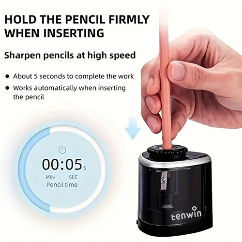 temperamatite elettrico automatico a batteria scrivania ufficio scuola - Foto 6 di 6