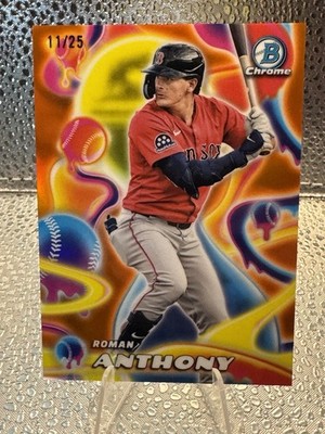 2025 Bowman Chrome ROMAN ANTHONY /25 Orange Refractor Melt Mashers SP #MM-13  