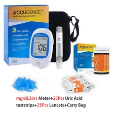 Uric Acid Meter Test Strip Blood Sugar uric acid test kit + 25 Test Strips