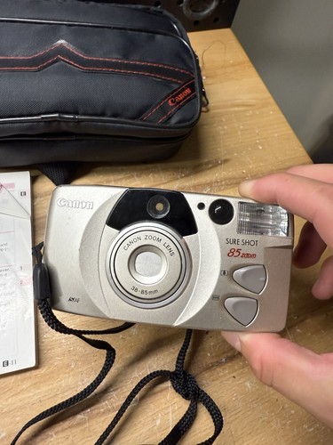 (Z) Canon Sure Shot 85 Zoom Date 35mm Point & Shoot Film Camera With Case - Bild 2 von 9