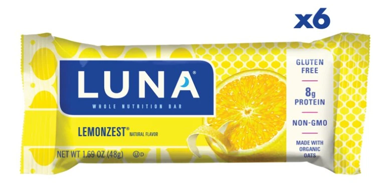 Бар LUNA — со вкусом лимонной цедры — без глютена — без ГМО — 7–9 г белка — сделано с O - Изображение 3 из 4