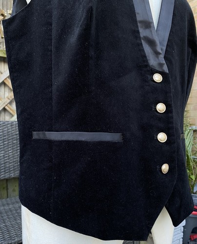 Joe Browns • Black Velvet vintage style , Satin Trim Waistcoat UK 14 - Picture 4 of 10
