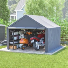 10x10 FT Outdoor Storage Shed Garden Shelter with Waterproof Cover Utility Cabin