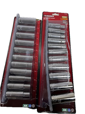 #ad 2 Pack Husky 1 2 in. Drive Deep Metric Socket Set 11 Piece 635230 $47.69