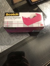 Vintage Scotch Tape Desk Dispenser Carnation Pink Weighted C-38 3M