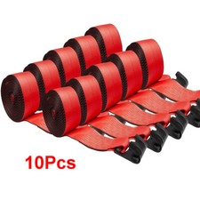 10Pcs 4" x 30' Winch Tie Down Strap w/ Flat Hook for Flatbed Truck Trailer Farm