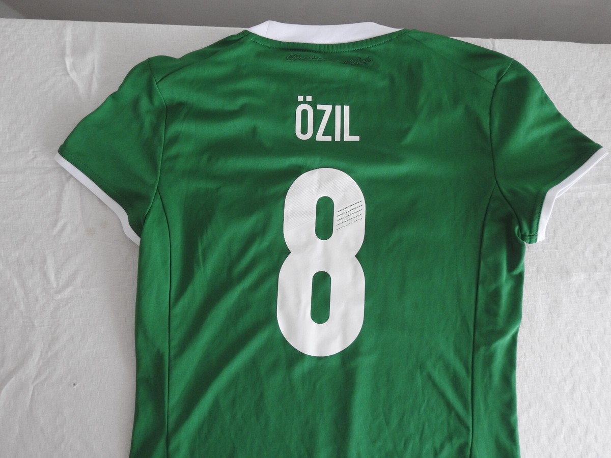 Germany WOMENS Jersey 2012 Away #8 Ozil Adidas Green Shirt Size S