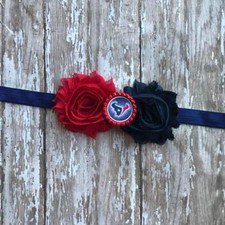 Houston Texans elastic infant, toddler, or adult sized headband bow