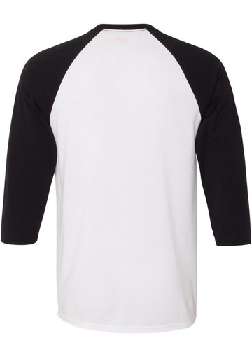 T-shirt da baseball Hanes X-Temp® Raglan taglia XL bianco/nero - Foto 3 di 4