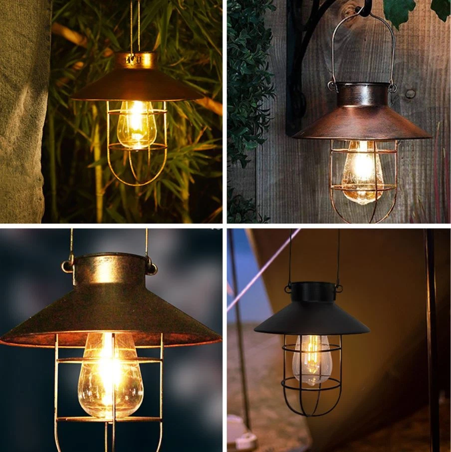 LED Laterne Vintage Solarlaterne + Akku Dekolicht Laterne Solar Solarlampe - Bild 3 von 4