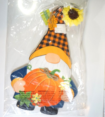 Evergreen Lighted Double Sided Door Window Decor Gnome Fall Pumpkin