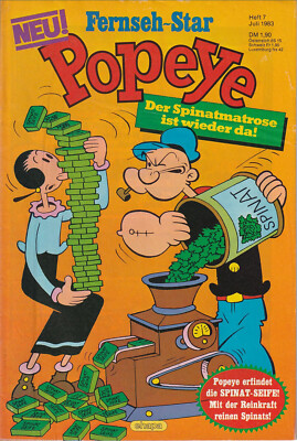 Popeye Nr 7 Ehapa Verlag 1983 TV Spinatmatrose
