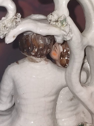 Antique Victorian Staffordshire Flatback “Romeo & Juliet” Courting Couple – 24cm - Picture 14 of 22